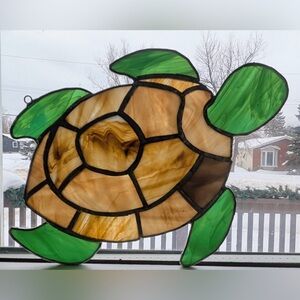 Stained Glass Turtle Art Decor